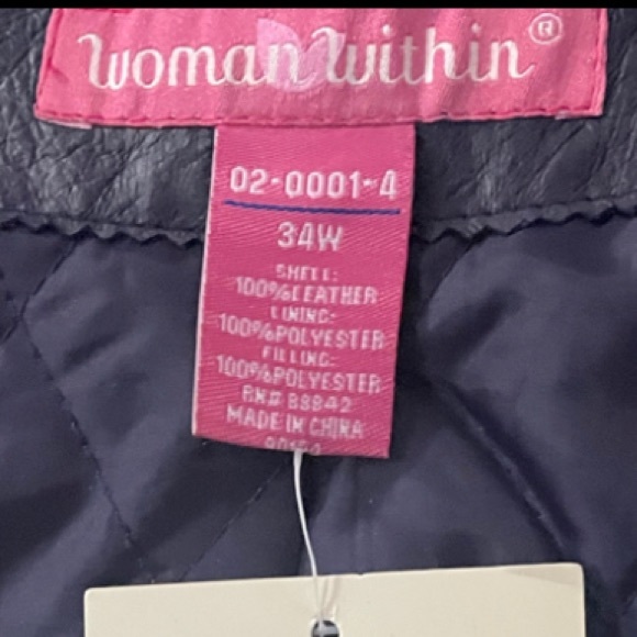 34W Women’s Genuine leather coat Navy Blue - Picture 10 of 16